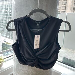 Dynamite Black Twist Front Sleeveless top